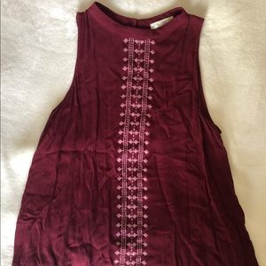 High neck maroon tank